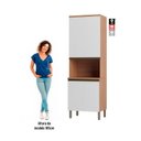 Ver imagem 5 de Paneleiro Macadâmia 70cm 4 Portas para Microondas Branco/Freijó