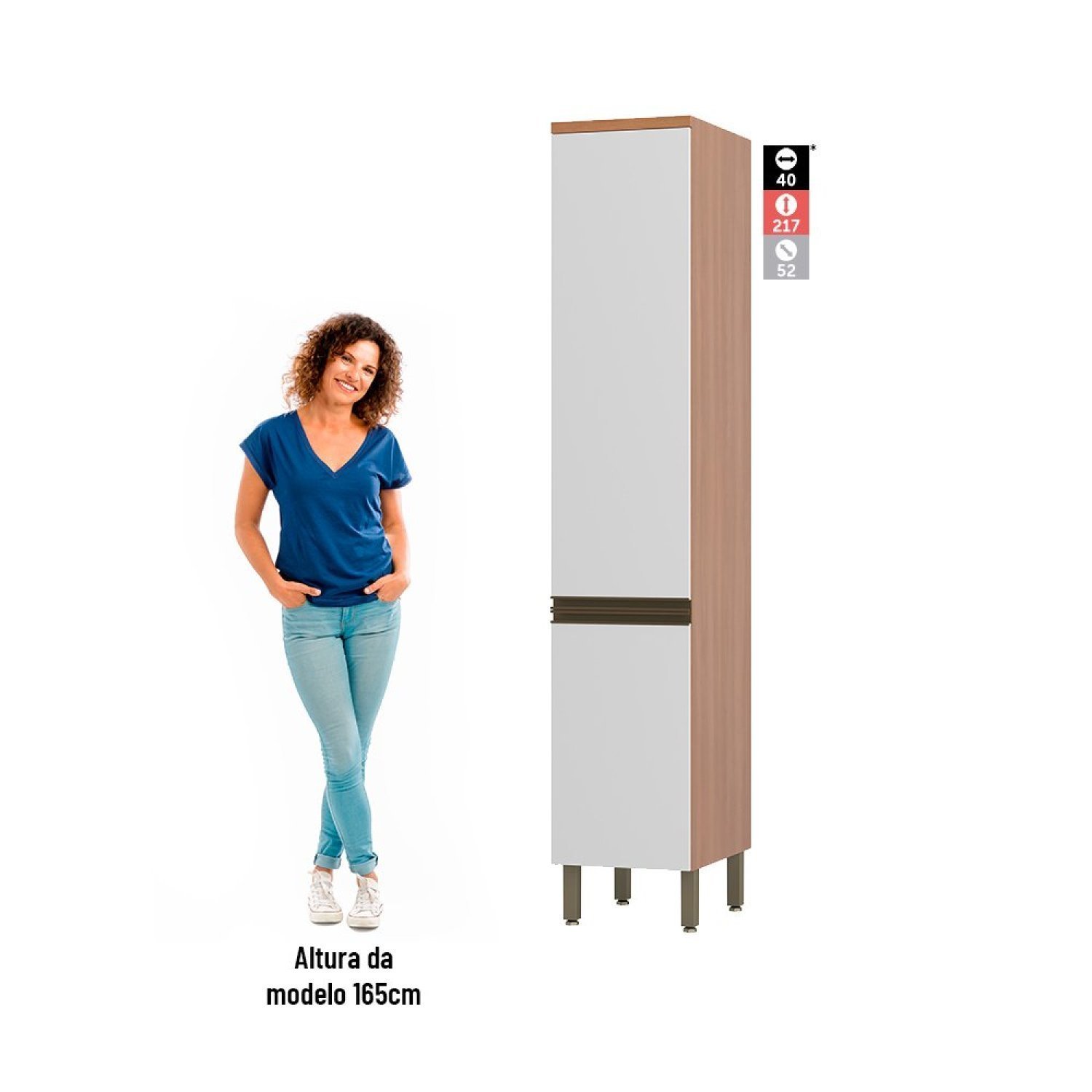Paneleiro de Cozinha Macadâmia 40cm 2 Portas - 5