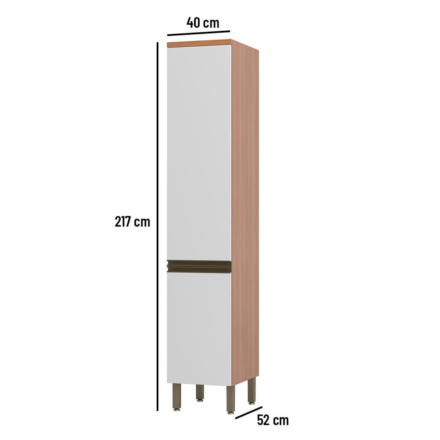 Paneleiro de Cozinha Macadâmia 40cm 2 Portas - 4