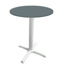 Ver imagem 2 de Mesa Ômega Ferro Branco 74 Cm (alt) Base em X Tampo Mdp Redondo Grafito 80 Cm (larg) X 2,50 Cm (alt
