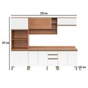 Ver imagem 3 de Cozinha Completa Modulada 9 Portas 3 Gavetas Torre Quente e Balcão Macadâmia Branco/Freijó