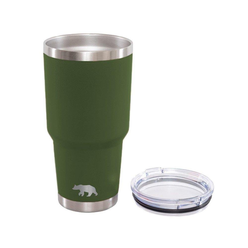 Copo Termico Tumbler 887ml Qgk Verde Militar com Tampa - 1