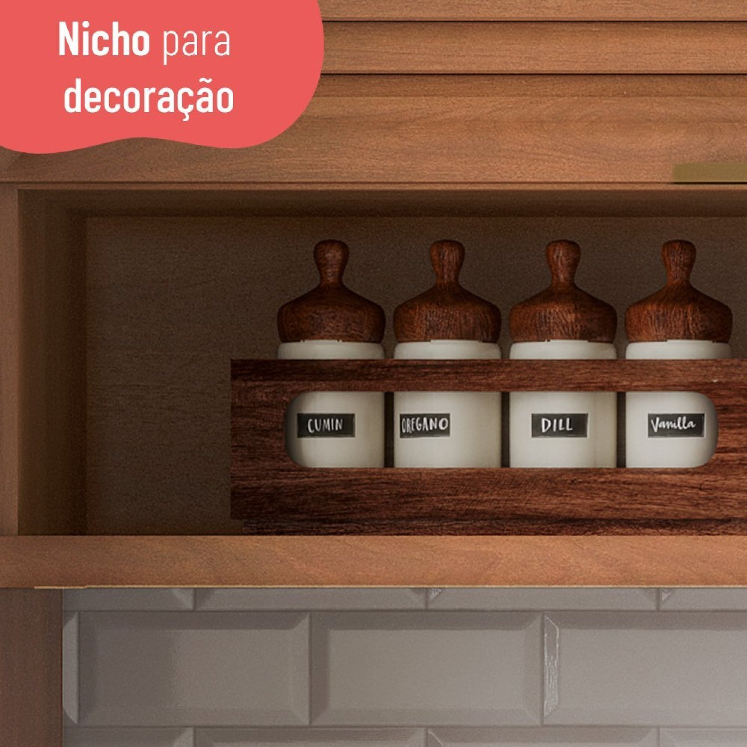 Cozinha Completa 9 Portas 3 Gavetas Torre Quente e Balcão para Pia Macadâmia - 14