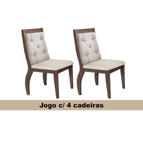 Cadeira Sala de Jantar Ágata Cf Kit 4 Un Capuccino/veludo Creme - Rufato