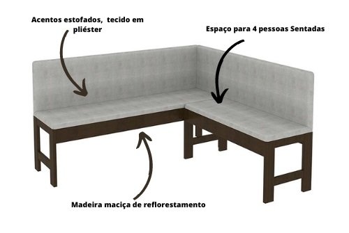 Estofado de Canto/Bancada Alemão  Imbuia - 3