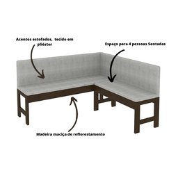 Estofado de Canto/Bancada Alemão  Imbuia - 3