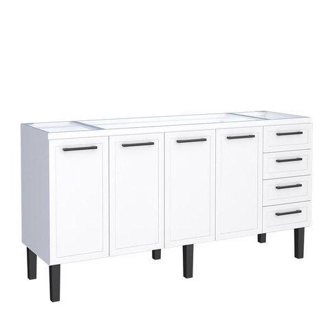Gabinete de Aço Para Pia 180cm 4 Portas Juno/Apolo 4 Gavetas Cozimax Branco