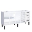 Ver imagem 2 de Gabinete de Aço Para Pia 180cm 4 Portas Juno/Apolo 4 Gavetas Cozimax Branco