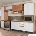 Ver imagem 1 de Cozinha Completa 10 Portas 3 Gavetas com Balcão de Pia Macadâmia