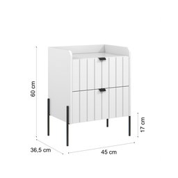 Mesinha de Cabeceira Venus 45cm com Base em Aço Carbono   - 4