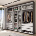 Ver imagem 4 de Guarda-roupa Casal Severo Gold 6 Portas 6 Gavetas com Espelho Preto - Panorama Móveis
