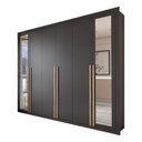 Ver imagem 2 de Guarda-roupa Casal Severo Gold 6 Portas 6 Gavetas com Espelho Preto - Panorama Móveis