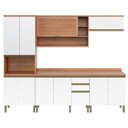 Ver imagem 2 de Cozinha Completa Modulada Armário e Balcão Macadâmia Branco/Freijó