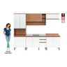 Cozinha Completa 10 Portas 3 Gavetas com Balcão de Pia Macadâmia - 4