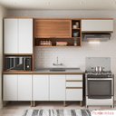 Ver imagem 1 de Cozinha Completa 10 Portas 3 Gavetas com Balcão de Pia Macadâmia