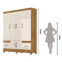 Ver imagem 7 de Guarda Roupa Casal Ms912 4 Portas 2 Gavetas - Freijó / Off White Freijó / Off White