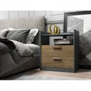 Ver imagem 1 de Mesa Cabeceira MDF 2 Gavetas Veneto Cinza