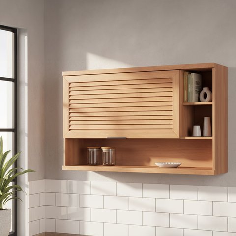 Armário 120cm 1 Porta Basculante Macadâmia