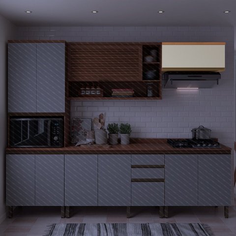 Armário 80cm 1 Porta Basculante Macadâmia