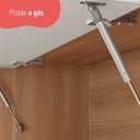 Ver imagem 6 de Armário 80cm 1 Porta Basculante Macadâmia Branco/Freijó