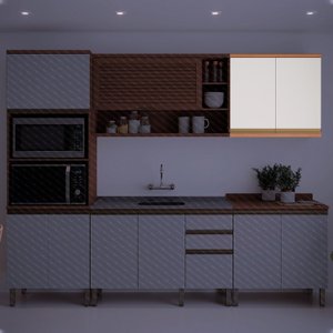 Armário 80cm 2 Portas Macadâmia