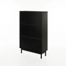 Sapateira Kaki 3 Portas 142 Cm X 86 Cm X 34 Cm Preto Petar/ Telinha Rattan - 1
