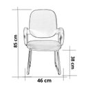 Ver imagem 4 de Cadeira Escritório Interlocutor Fixa Estofada Anatômica Base Sky com Braço
