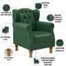 Poltrona Decorativa Para Sala De Estar Yara P02 Facto Verde Musgo - Lyam Decor - 4
