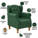 Ver imagem 4 de Poltrona Decorativa Para Sala De Estar Yara P02 Facto Verde Musgo - Lyam Decor