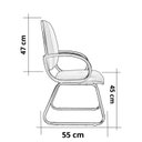 Ver imagem 5 de Cadeira Escritório Interlocutor Fixa Estofada Anatômica Base Sky com Braço