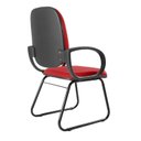 Ver imagem 2 de Cadeira Escritório Interlocutor Fixa Estofada Anatômica Base Sky com Braço Vermelho