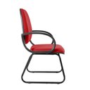 Ver imagem 6 de Cadeira Escritório Interlocutor Fixa Estofada Anatômica Base Sky com Braço Vermelho