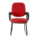 Ver imagem 7 de Cadeira Escritório Interlocutor Fixa Estofada Anatômica Base Sky com Braço Vermelho
