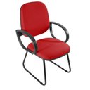 Ver mais imagens de Cadeira Escritório Interlocutor Fixa Estofada Anatômica Base Sky com Braço Vermelho