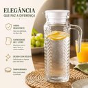 Ver imagem 4 de Kit 2 Jarra Vidro Firenze 1 Litro Tampa Branca Incolor Agua Suco Decorada Porta Geladeira Multiuso
