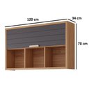 Ver imagem 3 de Armário Aéreo de Cozinha 100%mdf 120cm 1 Porta Basculante e 3 Nichos Eloise Mgm Móveis Freijó/