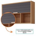 Ver imagem 5 de Armário Aéreo de Cozinha 100%mdf 120cm 1 Porta Basculante e 3 Nichos Eloise Mgm Móveis Freijó/