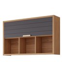 Ver imagem 1 de Armário Aéreo de Cozinha 100%mdf 120cm 1 Porta Basculante e 3 Nichos Eloise Mgm Móveis Freijó/