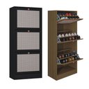 Ver imagem 1 de Kit Conjunto com 2 Mesas de Cabeceira - 1 Preto e 1 Carvalho - com Rodizio - Poquema