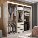 Ver imagem 3 de Guarda-roupa Casal 3 Portas de Correr 4 Gavetas Íris Yescasa
