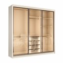 Ver imagem 6 de Guarda-roupa Casal 3 Portas de Correr 4 Gavetas Íris Yescasa