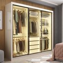 Ver imagem 1 de Guarda-roupa Casal 3 Portas de Correr 4 Gavetas Íris Yescasa