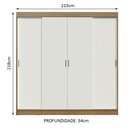 Ver imagem 4 de Guarda-roupa Casal Madesa Austin 4 Portas de Correr 3 Gavetas