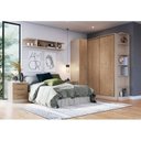Ver imagem 1 de Guarda Roupa Modulado Casal 7 Peças 100% MDF Requinte+ Marrom/Duna Line/Macadâmia