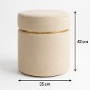 Ver imagem 2 de Puff Cinta Dourada Superior Palha Tecido Veludo