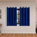 Ver imagem 1 de Cortina Daily Varão 2m Blackout PVC com Voil Xadrez 2,80MX1,60m Sala Quarto Azul Marinho