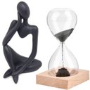 Ver imagem 1 de Kit Enfeite Decorativo Figura Abstrata Homem Pensador Reflexão Ampulheta Decoração Ambientes - Kit a