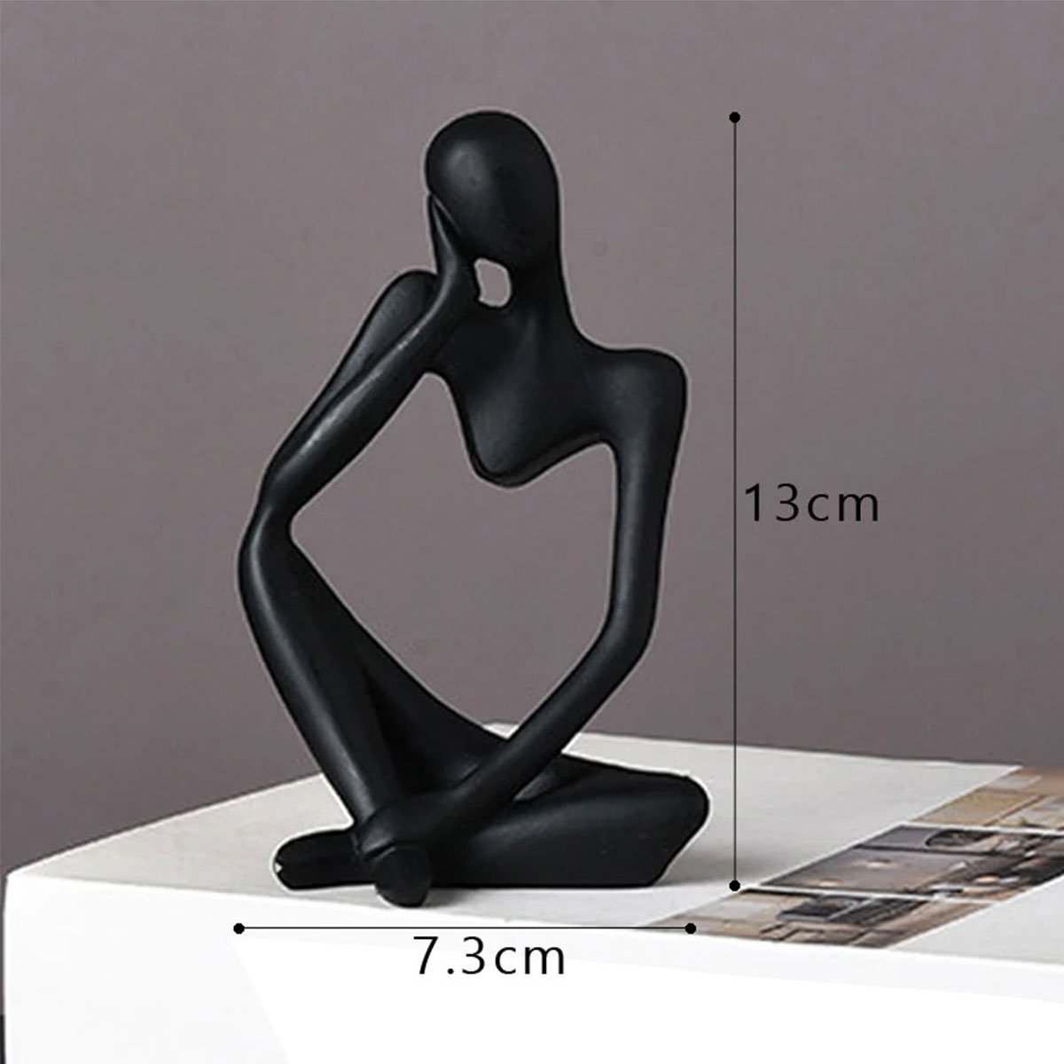 Kit Enfeite Decorativo Figura Abstrata Homem Pensador Reflexão Ampulheta Decoração Ambientes - Kit a - 3