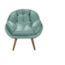 Ver imagem 1 de Poltrona Decorativa Flórida Em Tecido Suede Pés Madeira - Azul Turquesa