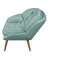 Ver imagem 2 de Poltrona Decorativa Flórida Em Tecido Suede Pés Madeira - Azul Turquesa